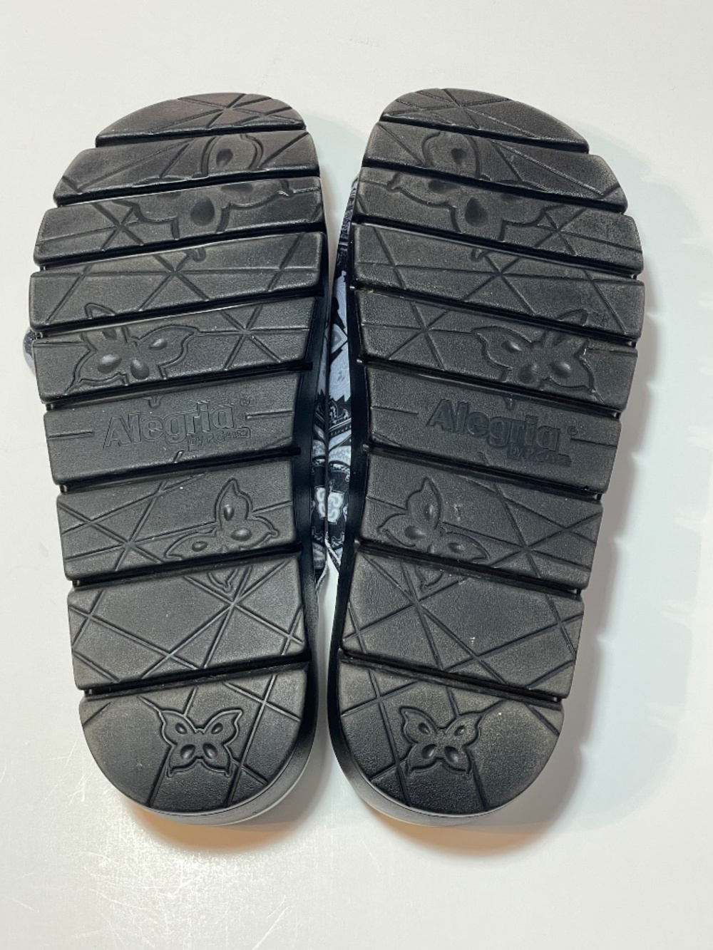 Alegria Platform Slide Sandals Black White Women's 10 - Picture 4 of 10